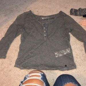 abercrombie three quarter sleeve shirt